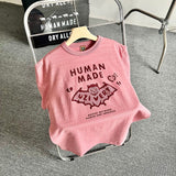 Human Made T-Shirt Slub Cotton Bat Pattern Couple Short Sleeve