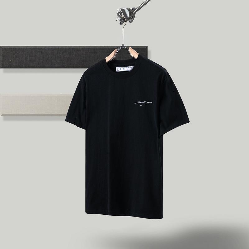 Off White T Shirt Ow Men's Owt Women's ShortSleeved Tshirt Cotton Back Arrow Round Neck Loose