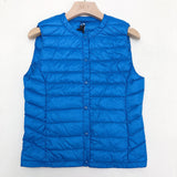 Women Winter Coats Puffer down Vest Autumn and Winter Women's Light Light Vest round Neck None