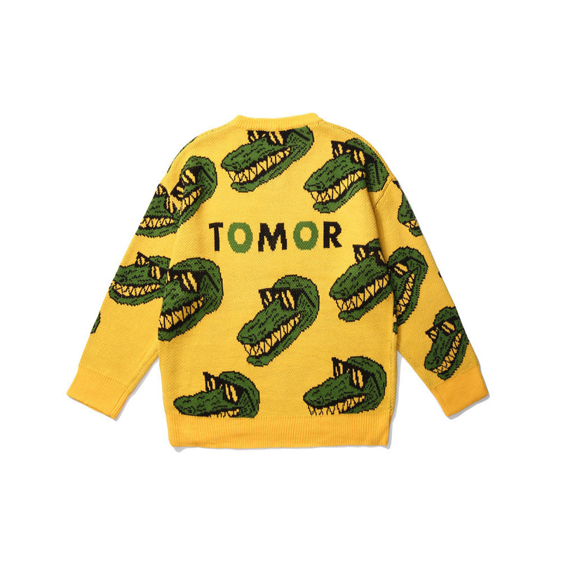 Dinosaur Sweaters Cartoon Dinosaur Jacquard Sweater