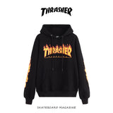 Thrasher Hoodie Fall/Winter Men's Women's Hoodie Brushed Hoody