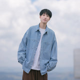 Denim Shirts Vintage Denim Shirt for Men Autumn