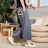 Linen Pants Straight Leg Pants Spring/Summer Men's Trousers Casual Loose