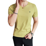 Men Short Sleeve T-Shirt V-neck