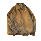 Corduroy Patch Jacket Autumn Corduroy Coat Women's Shirt Trendy Loose