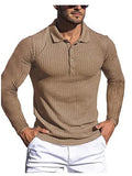 Polo Shirts Men's Sports Autumn High Elastic Long Sleeve Polo Shirt