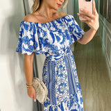 Women Bohemian Dress Spring/Summer Printed Dress for Woman Female