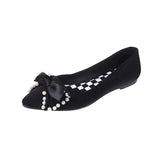 Nude Chunky Heel Bowknot Women's Shoes