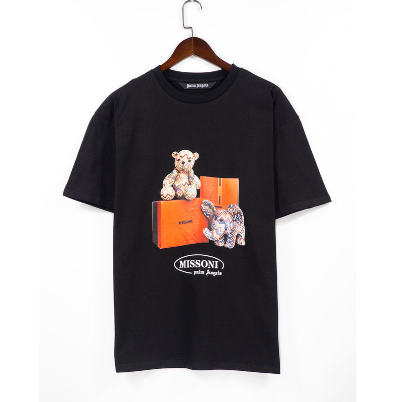 Palm Angels Short Sleeve Men's and Women's High Street Fashionable Palm Angels Angels Bear Letter Printed T-shirt Half Sleeve