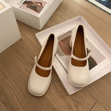 Nude Pumps Block Heel Chunky Heel Mary Jane Shoes