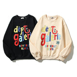 Kanye West Sunday Service Sweatshirt Autumn And Winter Rainbow Letters Loose Round Neck