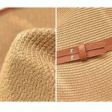 Straw Hat Belt Buckle Jazz Top Hat Summer Seaside Vacation Beach Sun Protection Hat