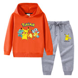Children Pokemon Pikachu Hoodie & Pant Set Sweater Suit Cotton Trendy