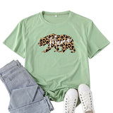 Boy Mama T Shirts Leopard Bear Mama Printed T-shirt