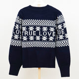 Black Christmas Sweater All-Matching Floral Plaid Sweater