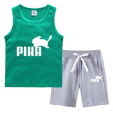 Children Pokemon Pikachu Tshirts & Shorts Summer Vest Middle Pants Sports Casual Sleeveless Two Pieces