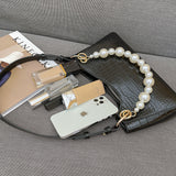 Jackie Kennedy Bag Stone Pattern Pearl Chain Bag