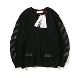 Off White Long Sleeve Round Neck Neck Fleece Sweatshirts Autumn and Winter Pullover and Fleece Sweater
