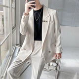 Double Brewed Seersucker Suit Leisure Suits for Men Loose Suit