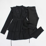 Burkini Swimwear Muslim Fashion Outfits Plus Size Long Sleeve Trousers Black Slimming Women's Swimwear