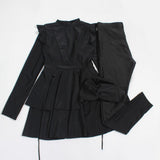 Burkini Swimwear Muslim Fashion Outfits Plus Size Long Sleeve Trousers Black Slimming Women's Swimwear