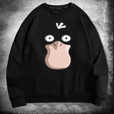 Men and Women Pokemon Pikachu Hoodie Pokémon Psyduck Crew Neck Pullover Sweatshirt