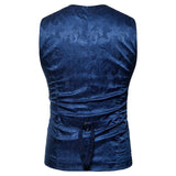 Tuxedo Vests Men Suit Vest Casual Coat Vest Fashion Printed Gentleman Men's Color Matching