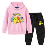 Children Pokemon Pikachu Hoodie & Pant Set Sweater Suit Cotton Trendy