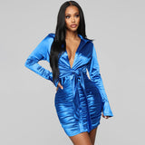 Dakota Johnson Red Mini Dress Pleated Long Sleeve Lace-up