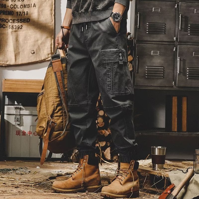 Men Cargo Pants Spring and Autumn Loose Cargo Pants Men