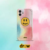 justin b drew phone case Drew Smiley Face Apple 11 Phone Case iPhone 12 Pro Max Straight Edge Frosted Xs XR