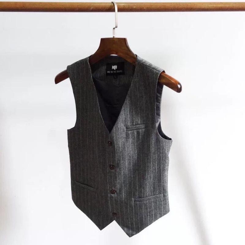 Men's Dress Vests Men's Vest Casual Jacket Business Waistcoat Men's Slim-Fit Trendy Vest