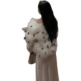 Women Dalmatian Coat Fox Fur Fur Coat Spot Ladies