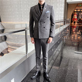 Double Brewed Seersucker Suit Men's Casual Suit Wedding Dress