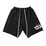 Rrr123 Shorts Logo Printing Elastic Cord Loose Shorts Cropped Pants