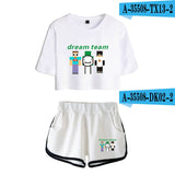 Dreamwastaken Men's Novelty Hoodies Dream Merch Shirt Printed Sexy Navel Exposed T-shirt Shorts Set