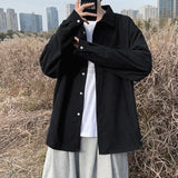 Corduroy Patch Jacket Vintage Corduroy Shirt Men's Loose Casual