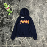 Thrasher T Shirt Autumn Flame Letter Hooded Sweater Cotton Loose Sports