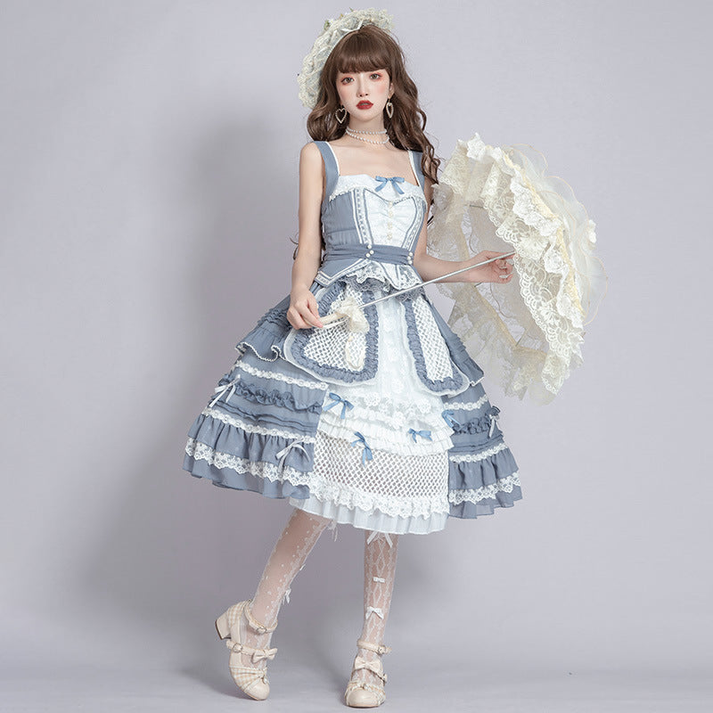 Gothic Lolita Harajuku Style Clothing Lolita Dress Original Pastoral Style Summer Light Lo Small Skirt JSK