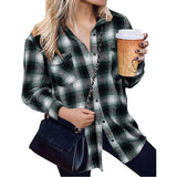 Beth Dutton Outfits Mid-Length Autumn and Winter Loose Lapels Cardigan Plaid Shirt