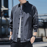 Men's Shirts Autumn Men's Printed Long-Sleeved Shirt Loose