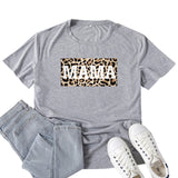 Boy Mama T Shirt Leopard Mama Pattern Printed T-shirt