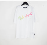 Palm Angels Letters Contrast Color Short-Sleeved T-shirt Men's and Women's Summer Loose