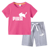 Children Pokemon Pikachu Tshirts & Shorts Cotton Short Sleeve Shorts Two Pieces Neutral