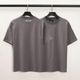 Fog T Shirt Spring and Summer Double Line Solid Color Reverse Standard Short Sleeve Tshirt Men's High Street Fear Of God