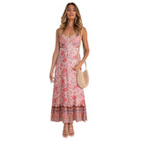 Beth Dutton Bohemian Dress Summer Spring Midi Dresses Summer Bohemian Strap Floral Dress