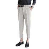 Men Trousers Casual Dark Print Casual Suit Pants