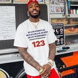 Rrr123 T-Shirt Loose Distressed Knight Printed Short Sleeve