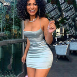 Dakota Johnson Red Mini Dress Hip Spaghetti Straps