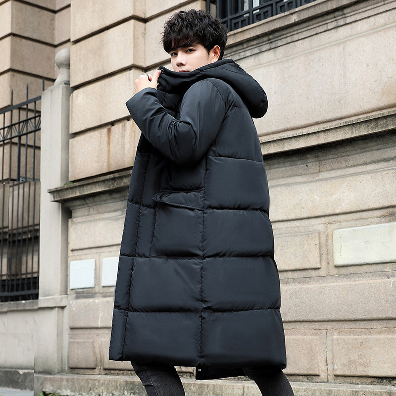 Men's Autumn Winter Coat Cotton Coat with Solid Color